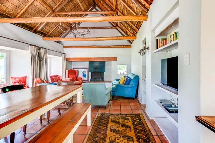 Lounge with beamed ceiling